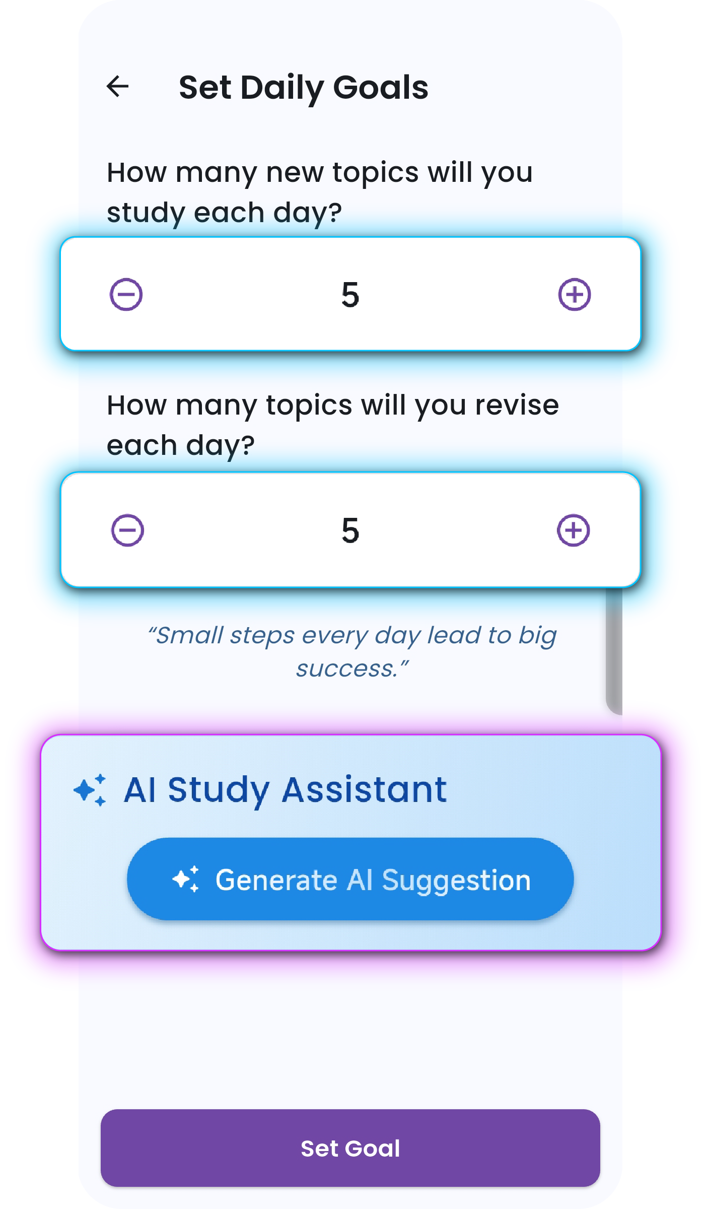 Set Daily Study Goals